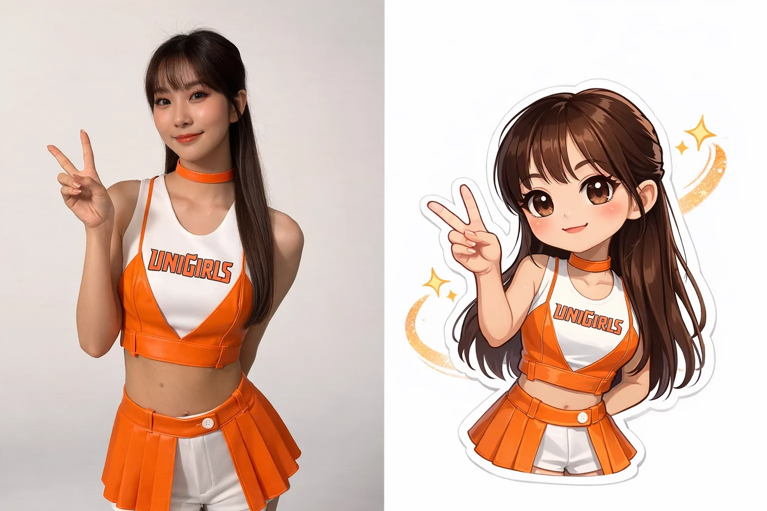 Image to Image Generator · Chibi · Real+Chibi Blend Sticker