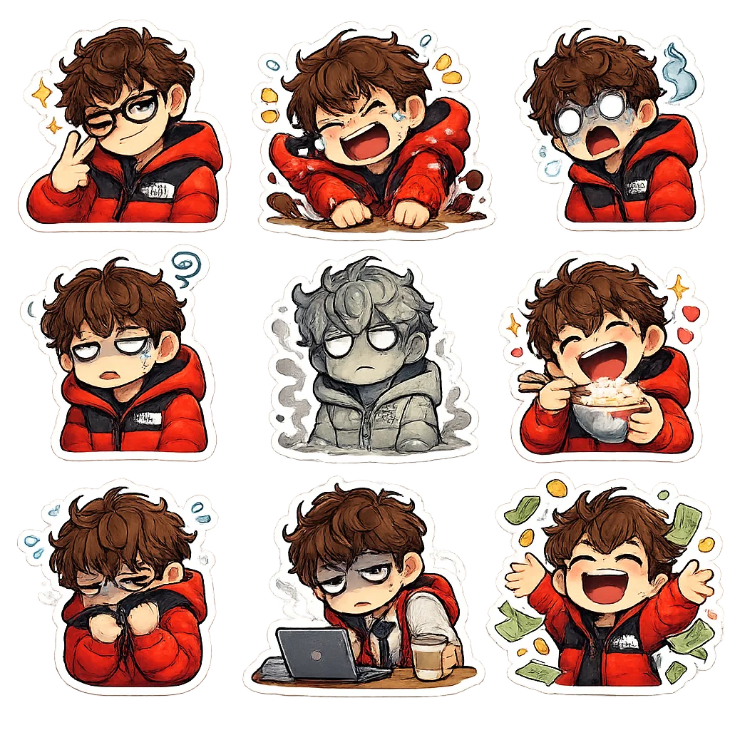 图生图生成器 · 贴纸 · 表情包套装1