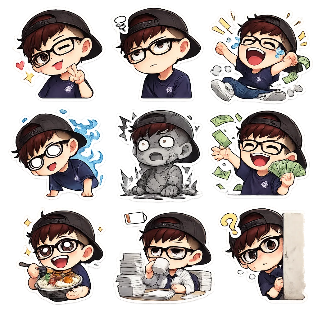 图生图生成器 · 贴纸 · 表情包套装1