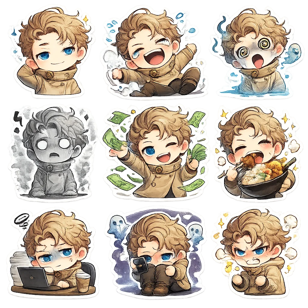 图生图生成器 · 贴纸 · 表情包套装1