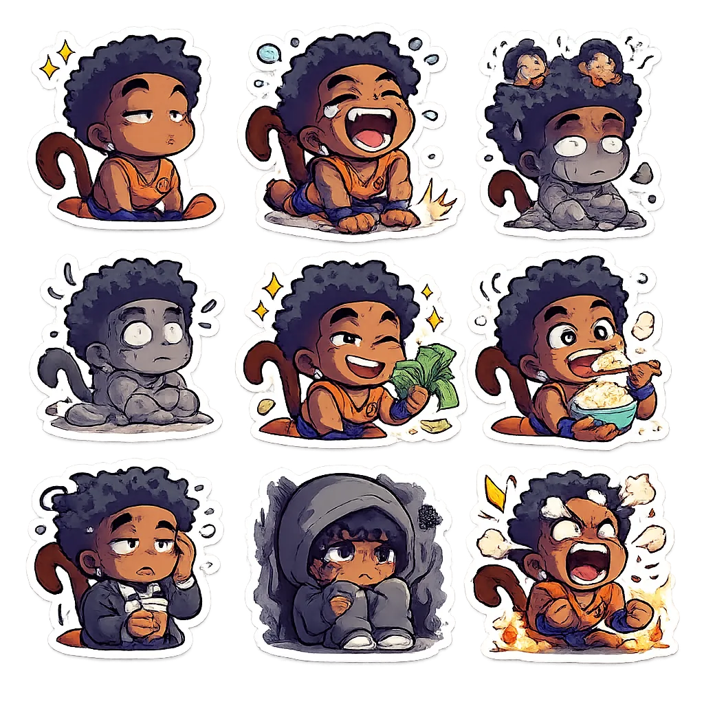 图生图生成器 · 贴纸 · 表情包套装1