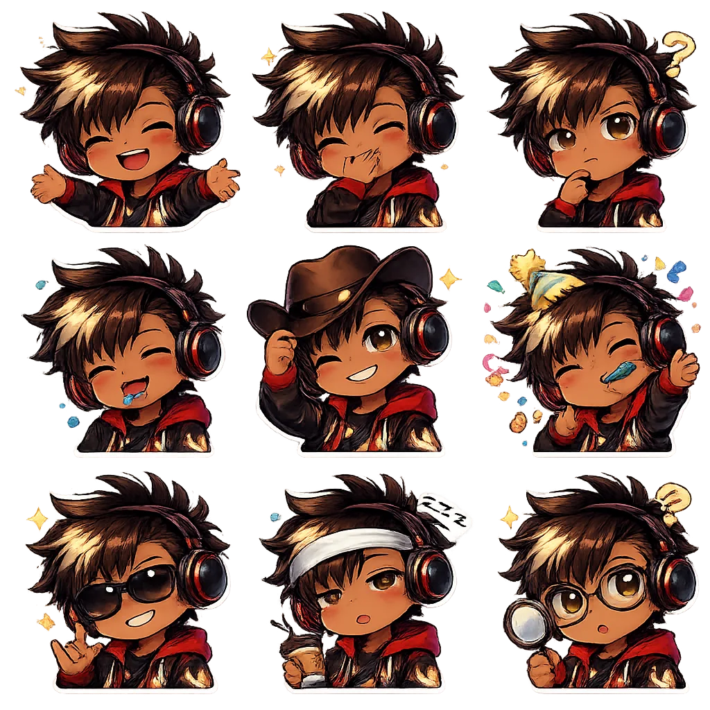 Générateur Image à Image · Autocollant · Collection d'Émojis : Set 5