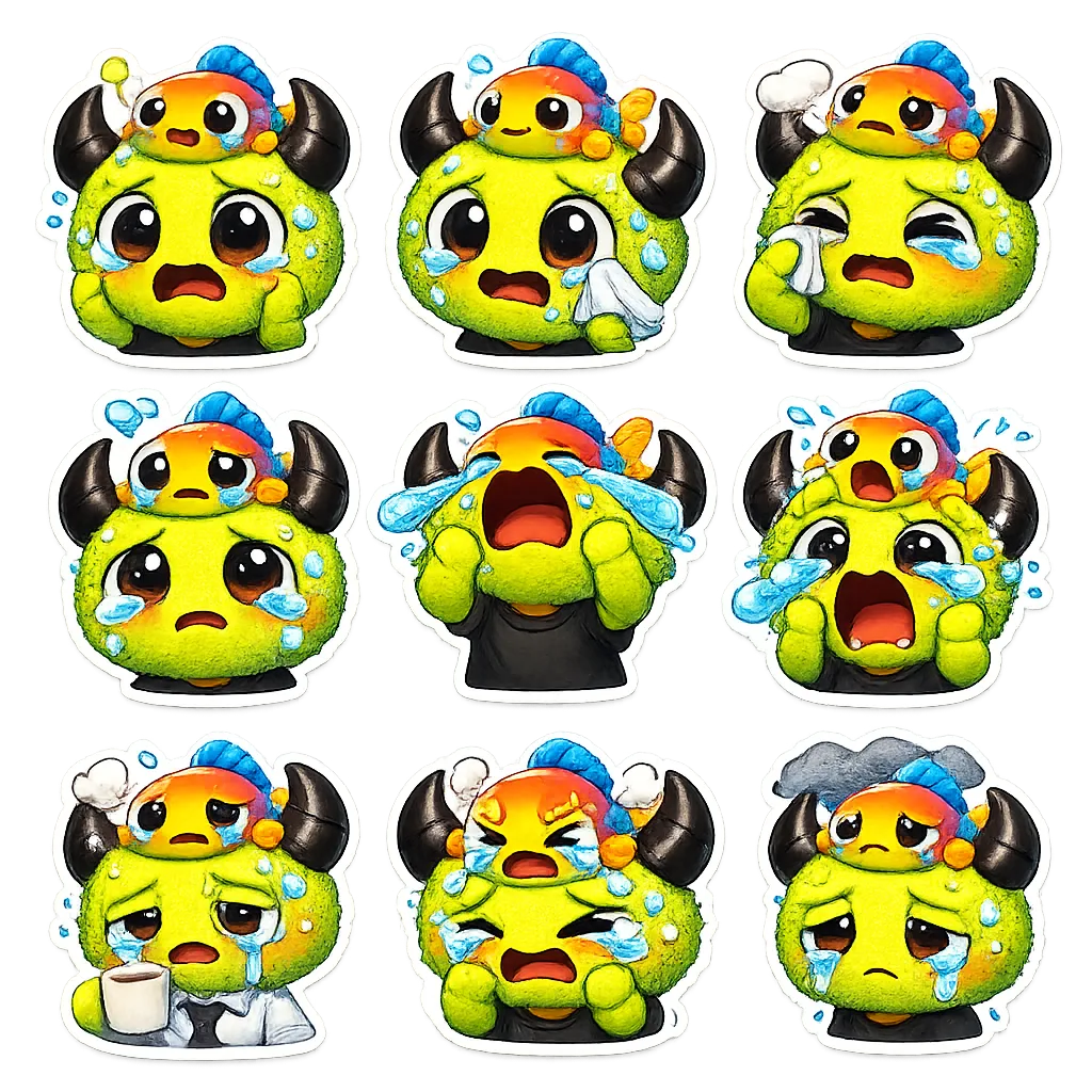 图生图生成器 · 贴纸 · 表情包套装10