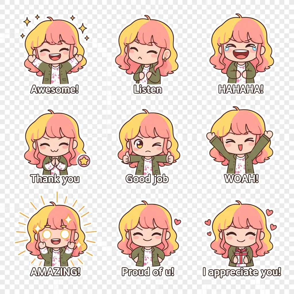 Generador de Imagen a Imagen · Emoji · Colección de Emojis+Palabra: Set 1