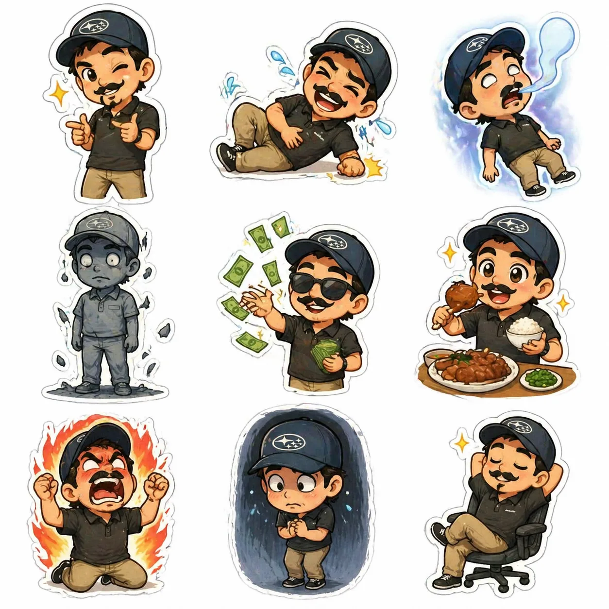 Générateur Image à Image · Autocollant · Collection d'Émojis : Set 1