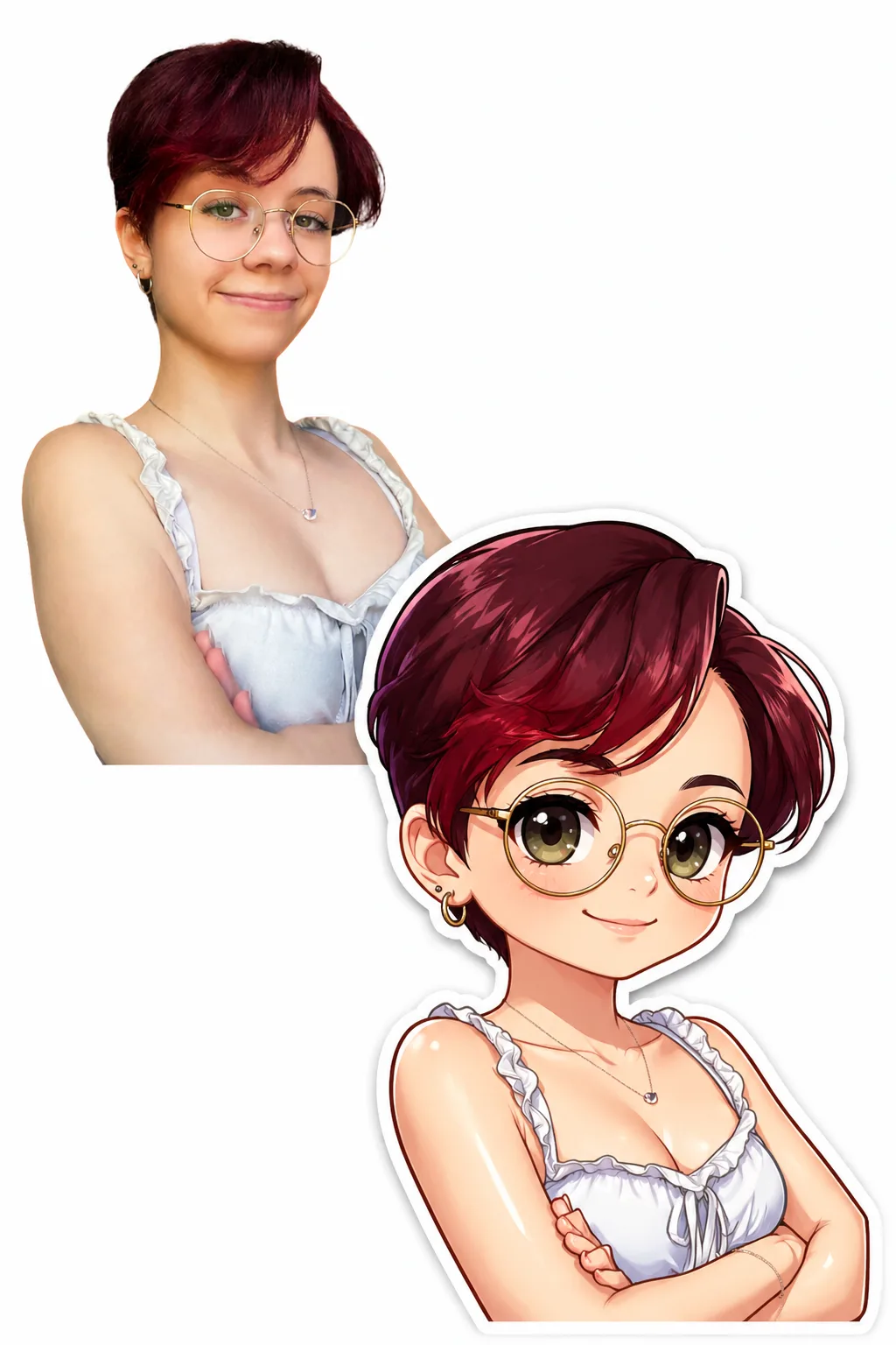 مولد صورة إلى صورة · تشيبي · شخص حقيقي + ملصق تشيبي