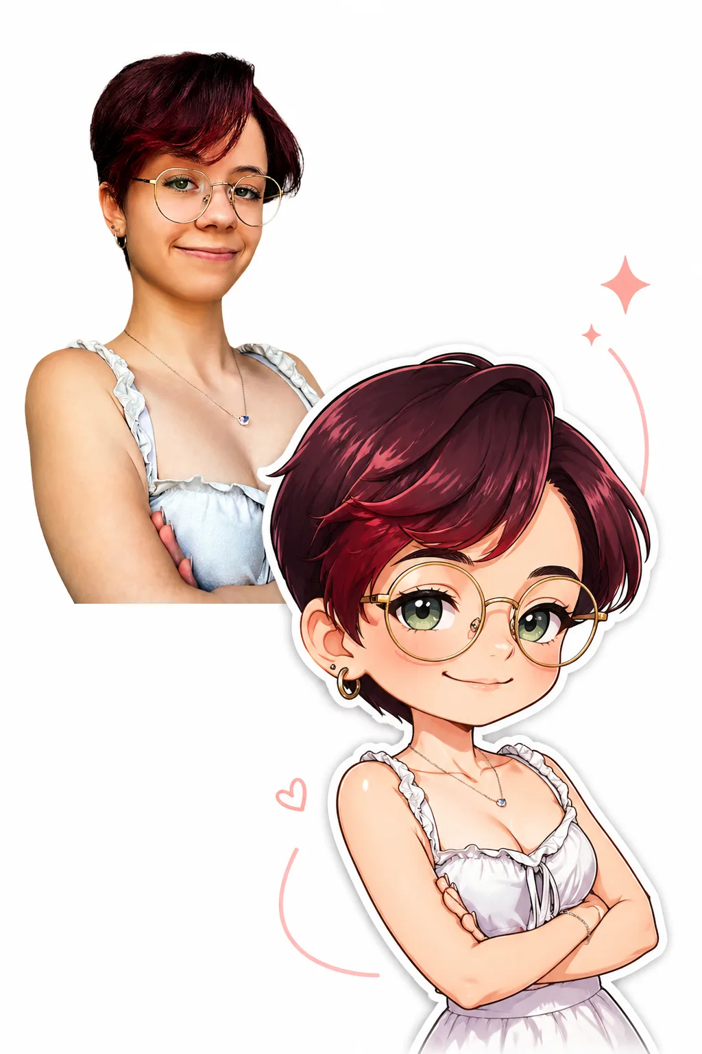 مولد صورة إلى صورة · تشيبي · شخص حقيقي + ملصق تشيبي