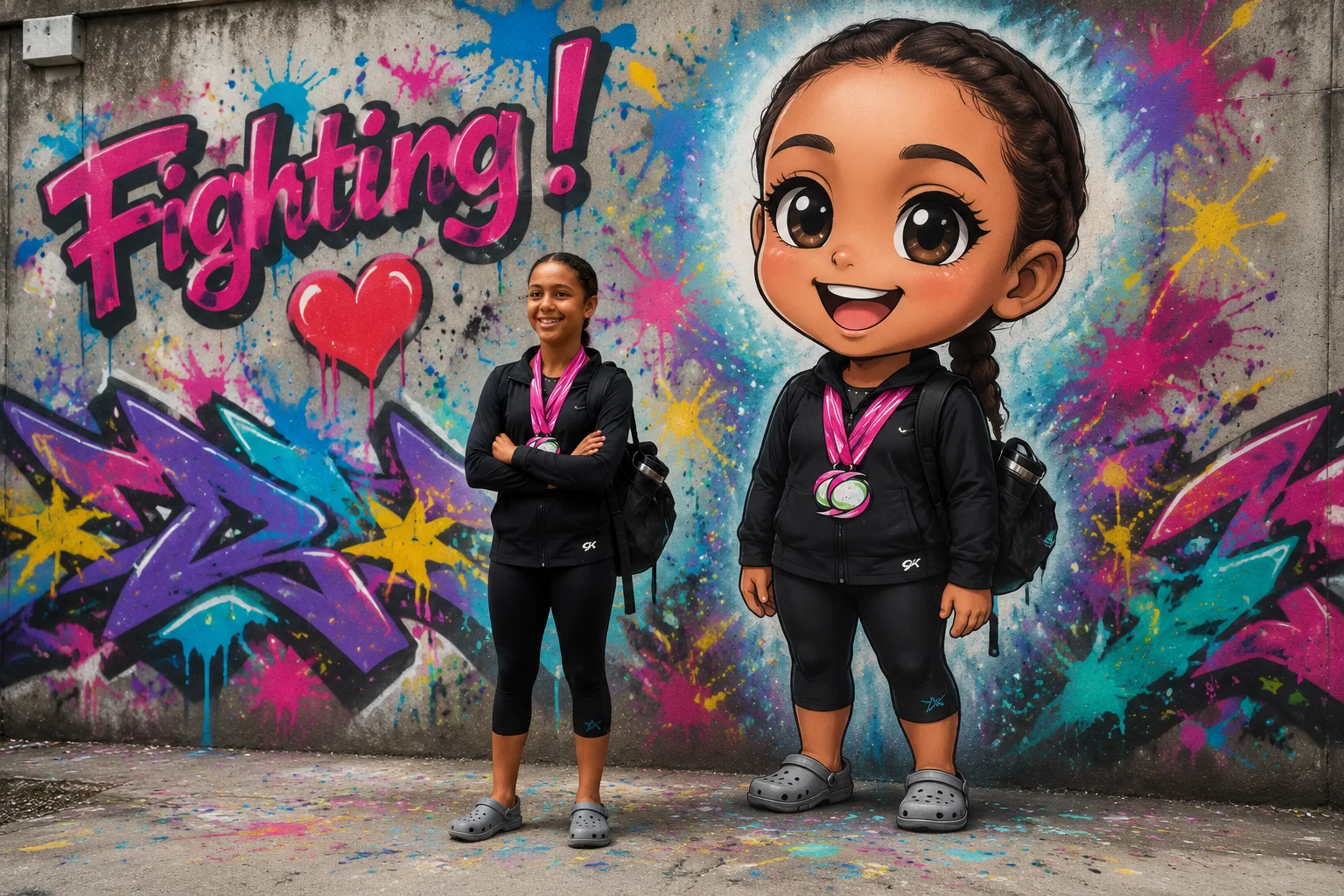 chibi_graffiti_mural creation