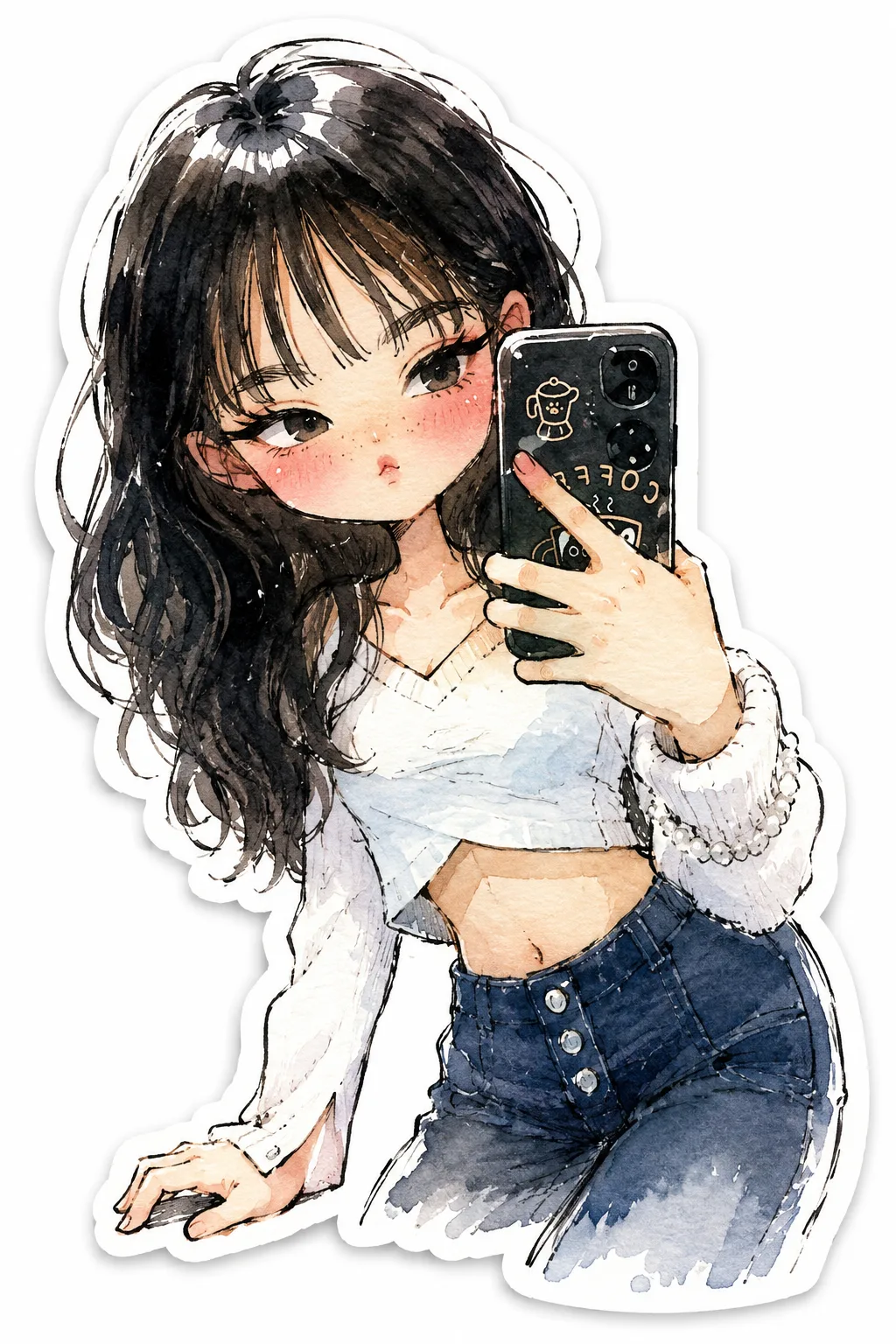Générateur Image à Image · Chibi · Sticker Chibi à l'Aquarelle
