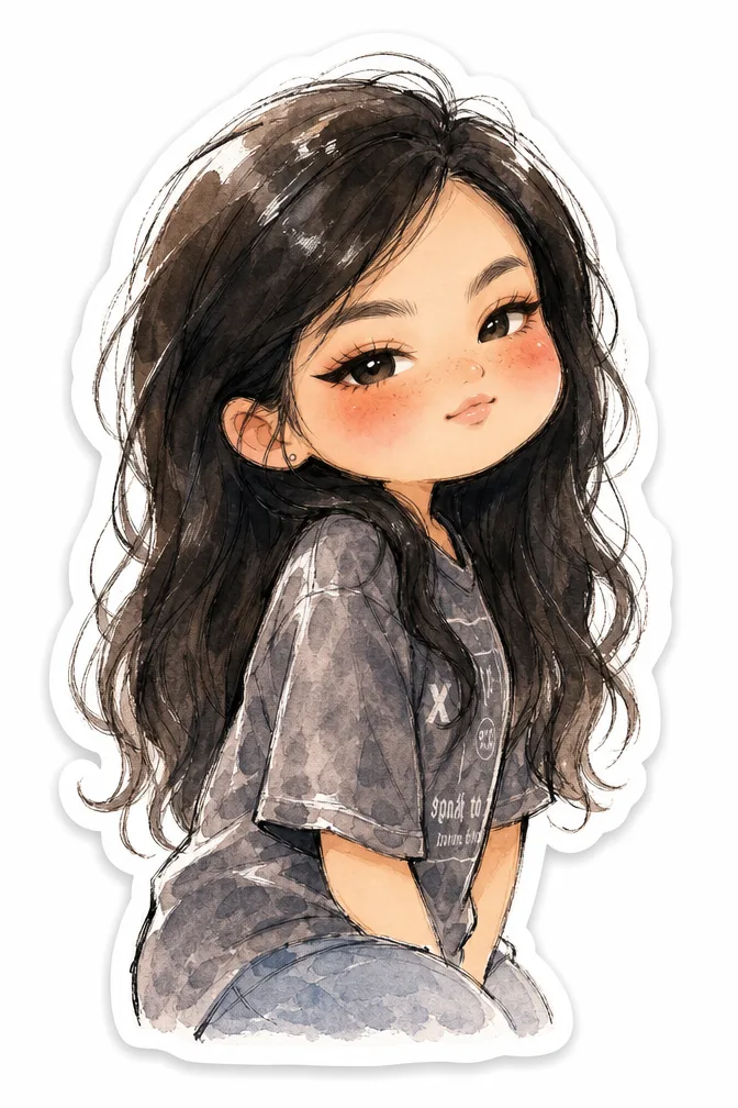 Générateur Image à Image · Chibi · Sticker Chibi à l'Aquarelle