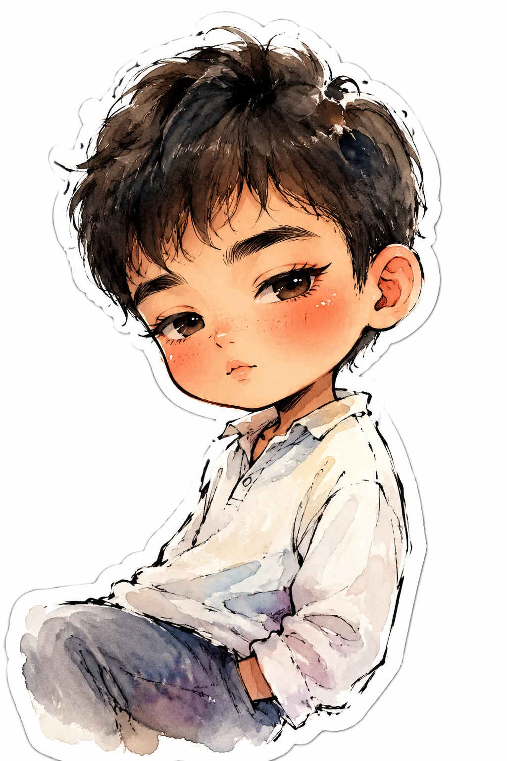 Image to Image Generator · Chibi · Chibi Watercolor Sticker
