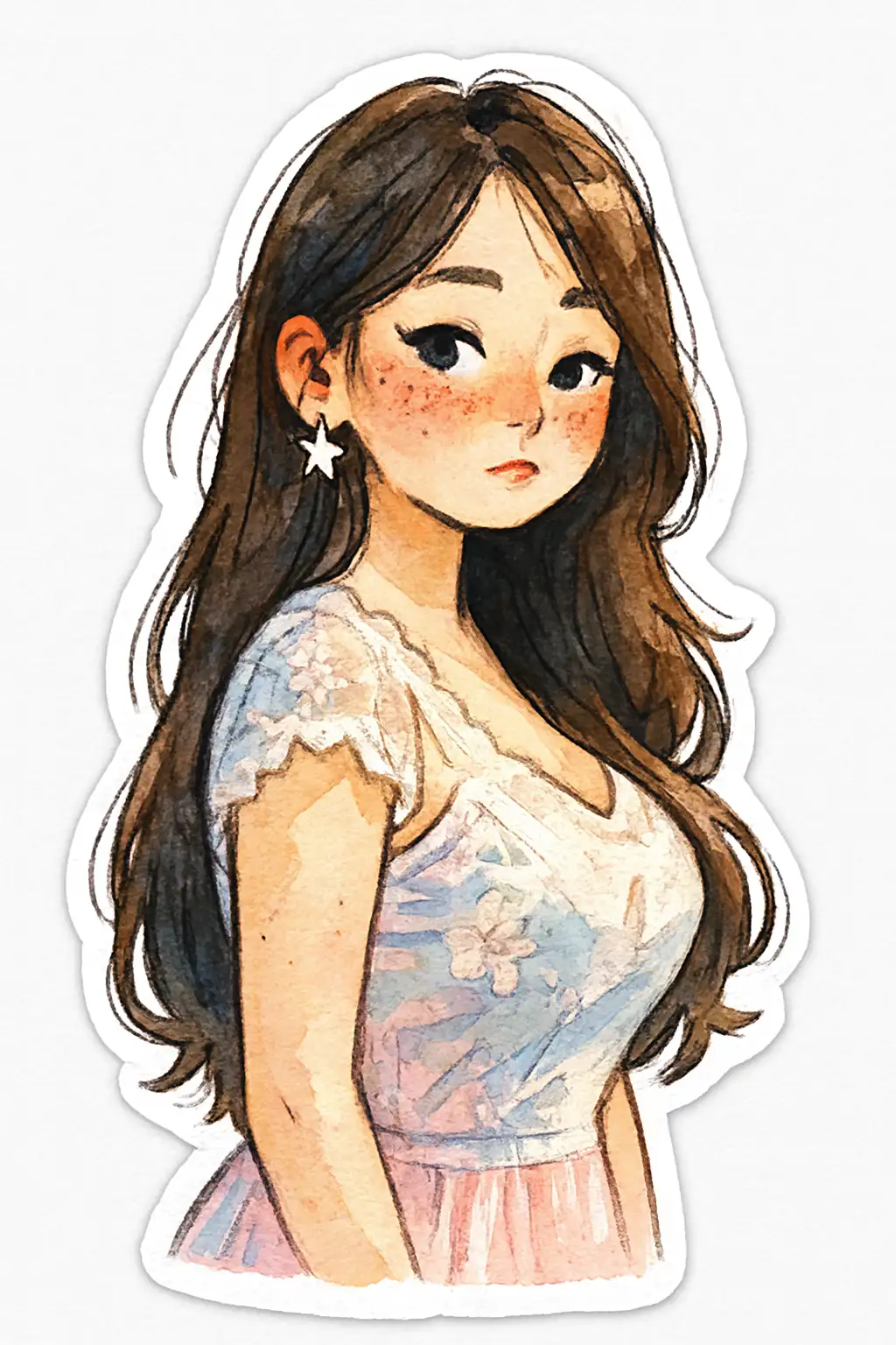 chibi_sticker_watercolor - sticker chibi template