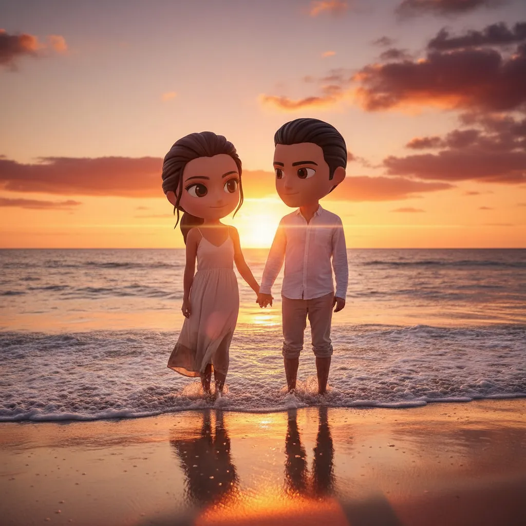 beach_sunset_3d - chibi_3d chibi template