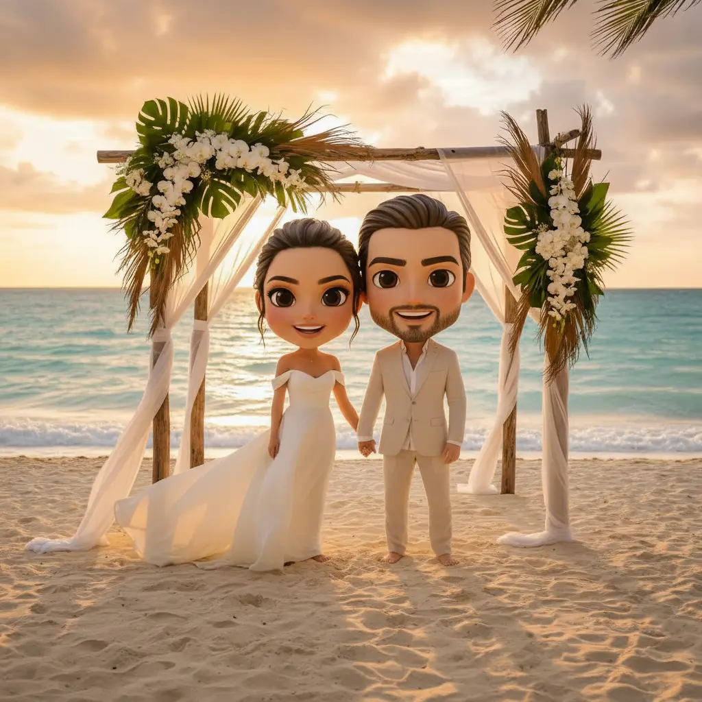 caribbean_beach_elopement_3d - chibi_3d chibi template