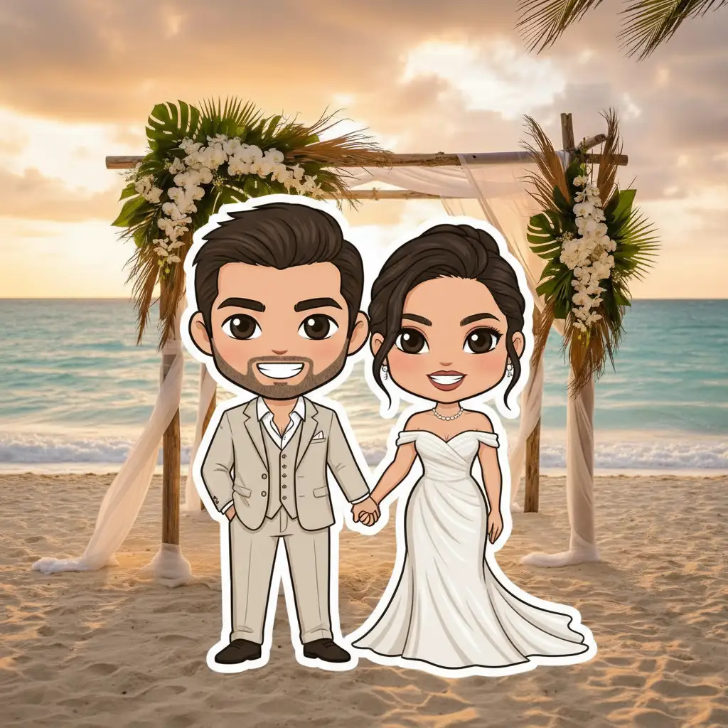 caribbean_beach_elopement_sticker - chibi_sticker chibi template