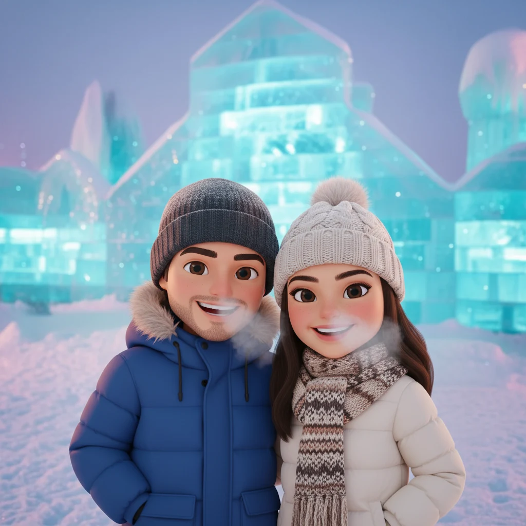 AI couple photo merge anniversary gift ideas featuring chibi couple